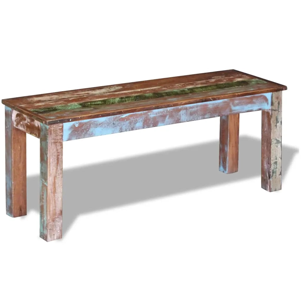 Panca-Sgabello in Legno Massello di Recupero 110x35x45 cm 362804