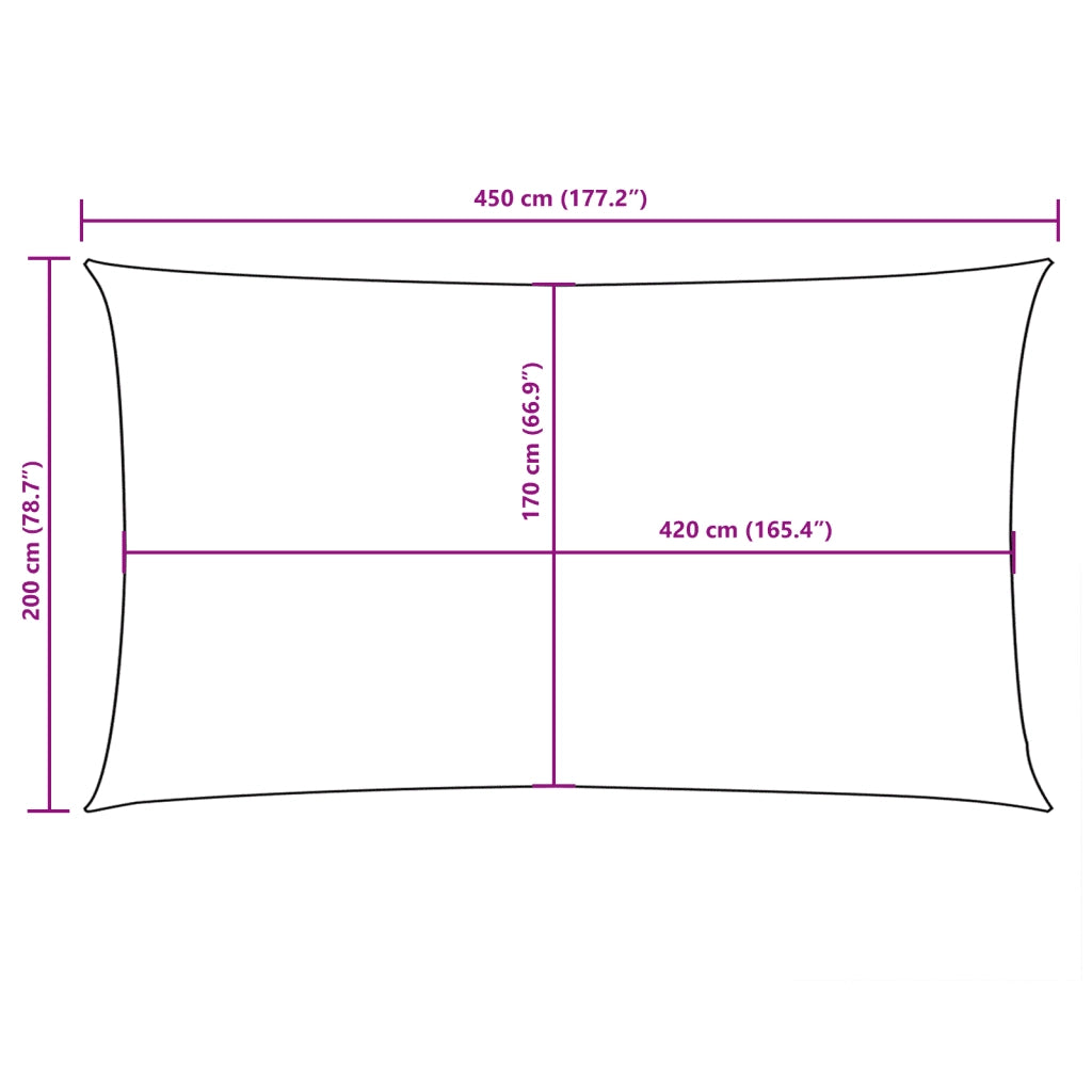 Parasole a Vela Oxford Rettangolare 2x4,5 m Terracotta 135368