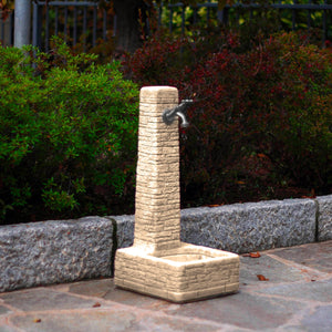 Fontana da Giardino Senza Rubinetto in Cemento Granulato di Marmo Clanezzo Nocciola