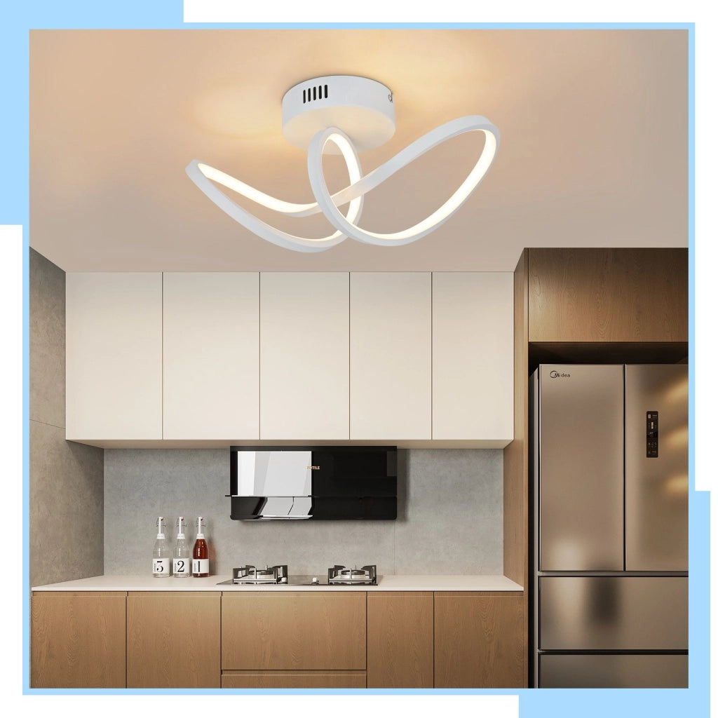 ZMH Lampada da soffitto plafoniera LED moderna 12W design bianco per soggiorno cucina