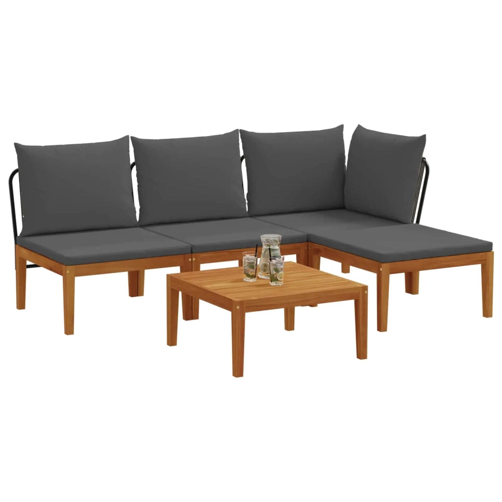 5 pcs Set da Giardino con Cuscini Naturale 3407735
