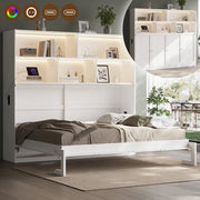 Letto singolo con contenitore e LED ¨C Minimal ¨C 90x200cm bianco in legno