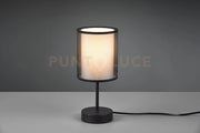 BURTON LAMPADA DA TAVOLO METALLO NERO PARALUME BIANCO E DIFFUSORE ESTERNO TRAFORATO NERO H. 28,5CM 1 LUCE ATTACCO E14