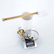 Set di supporto per spazzola da bagno - Lusso europeo in bronzo antico - Montaggio a parete - Accessori da bagno in ottone.