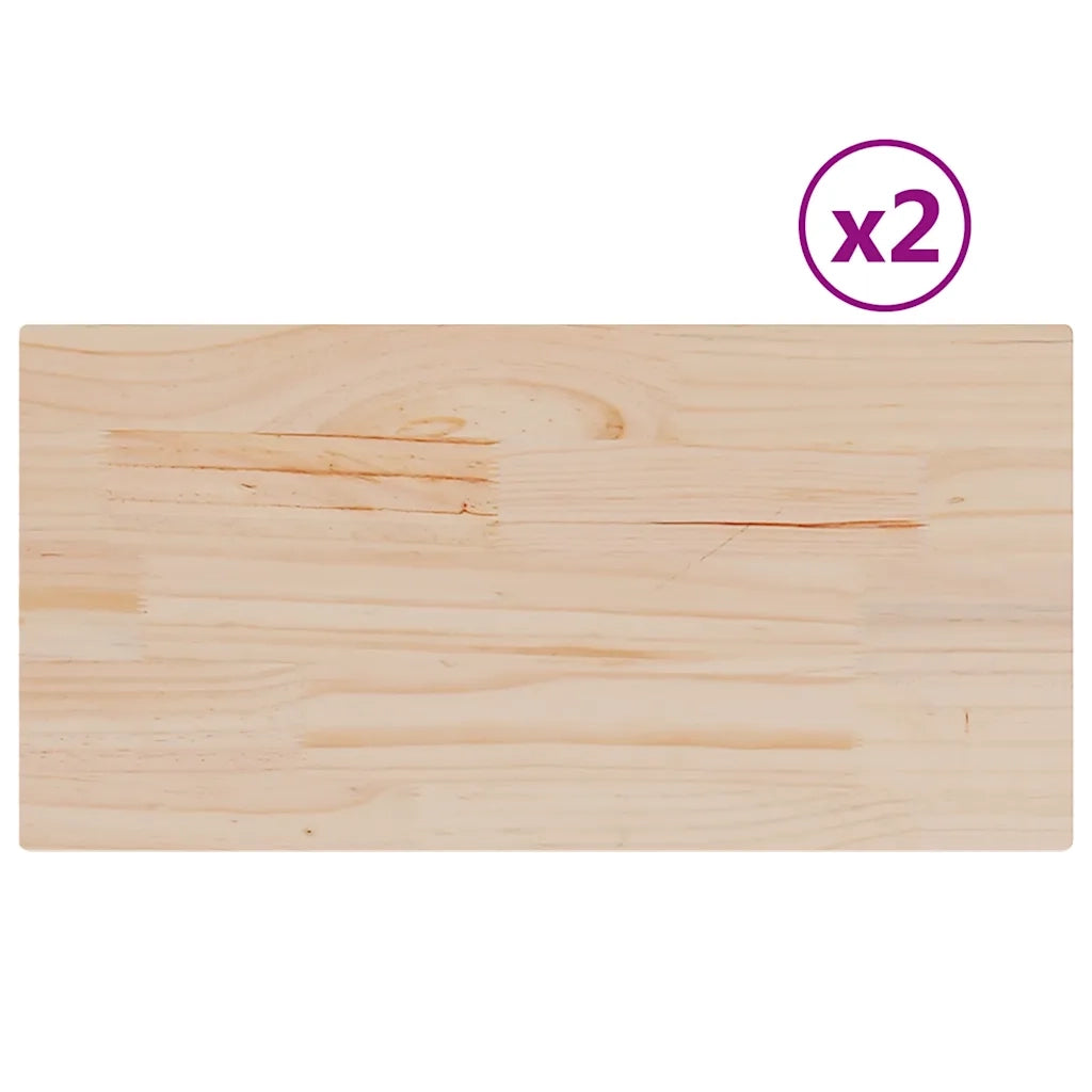 Piani Tavolo 2 pz 60x30x1,7 cm Rettangolare Legno Massello Pino 847411