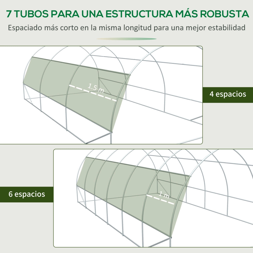 Serra Tunnel 6x3x2 m ¨C zephmum ¨C Bianco PE 140 g/m2 Metal Galvanizzato