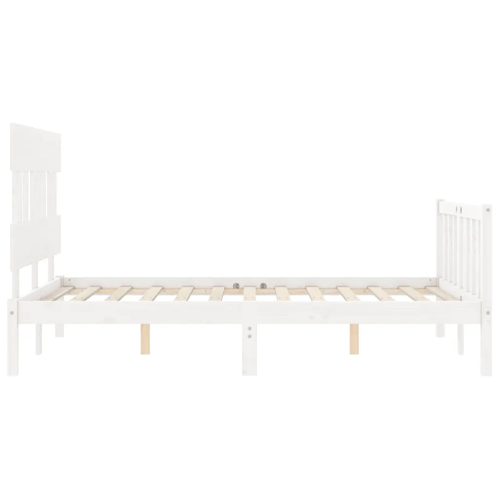 Giroletto senza Materasso-Struttura Letto Bianco 120x200 cm Legno Massello Pino 748231