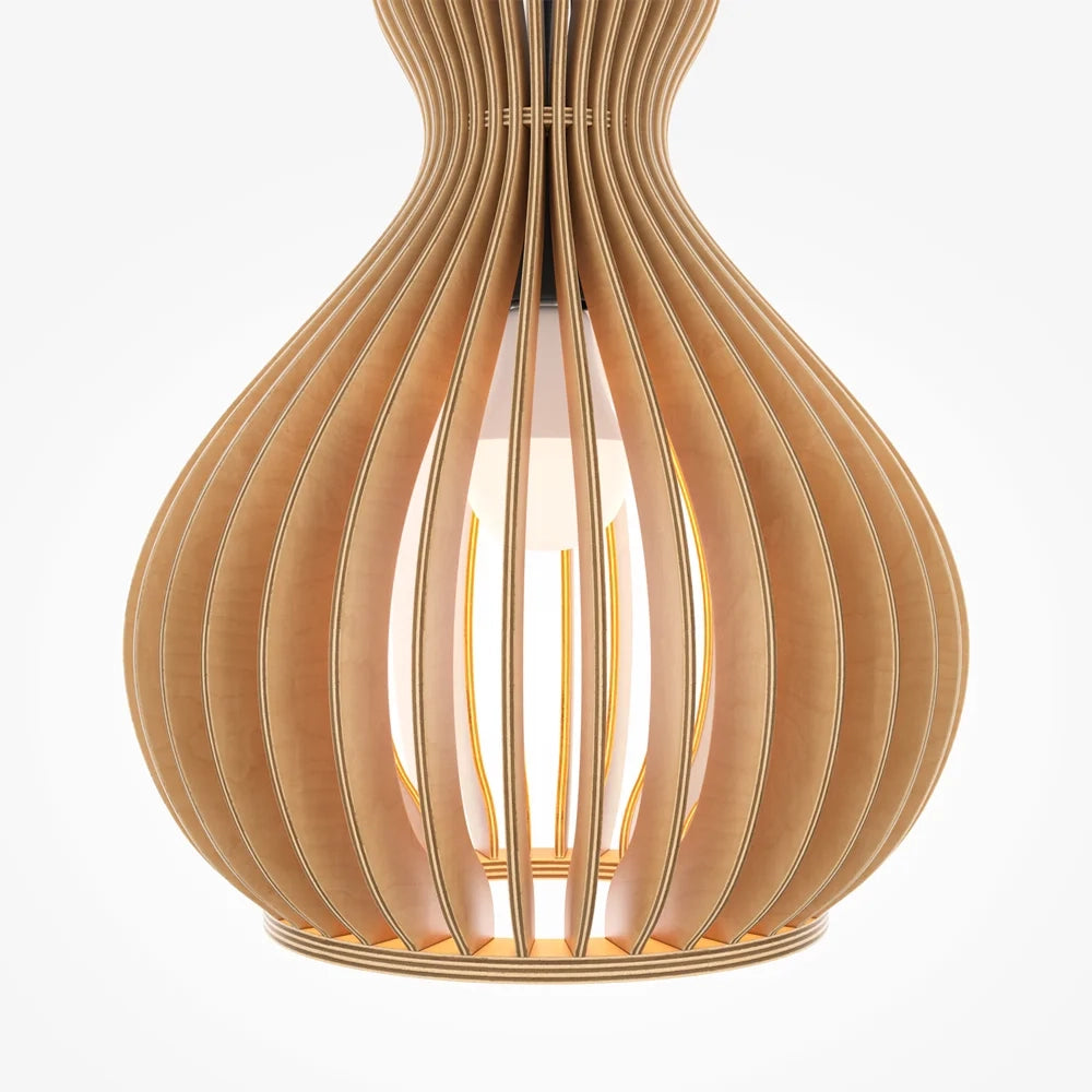 Maytoni Lampadario moderno Roots 1 luce E27 nero metallo legno