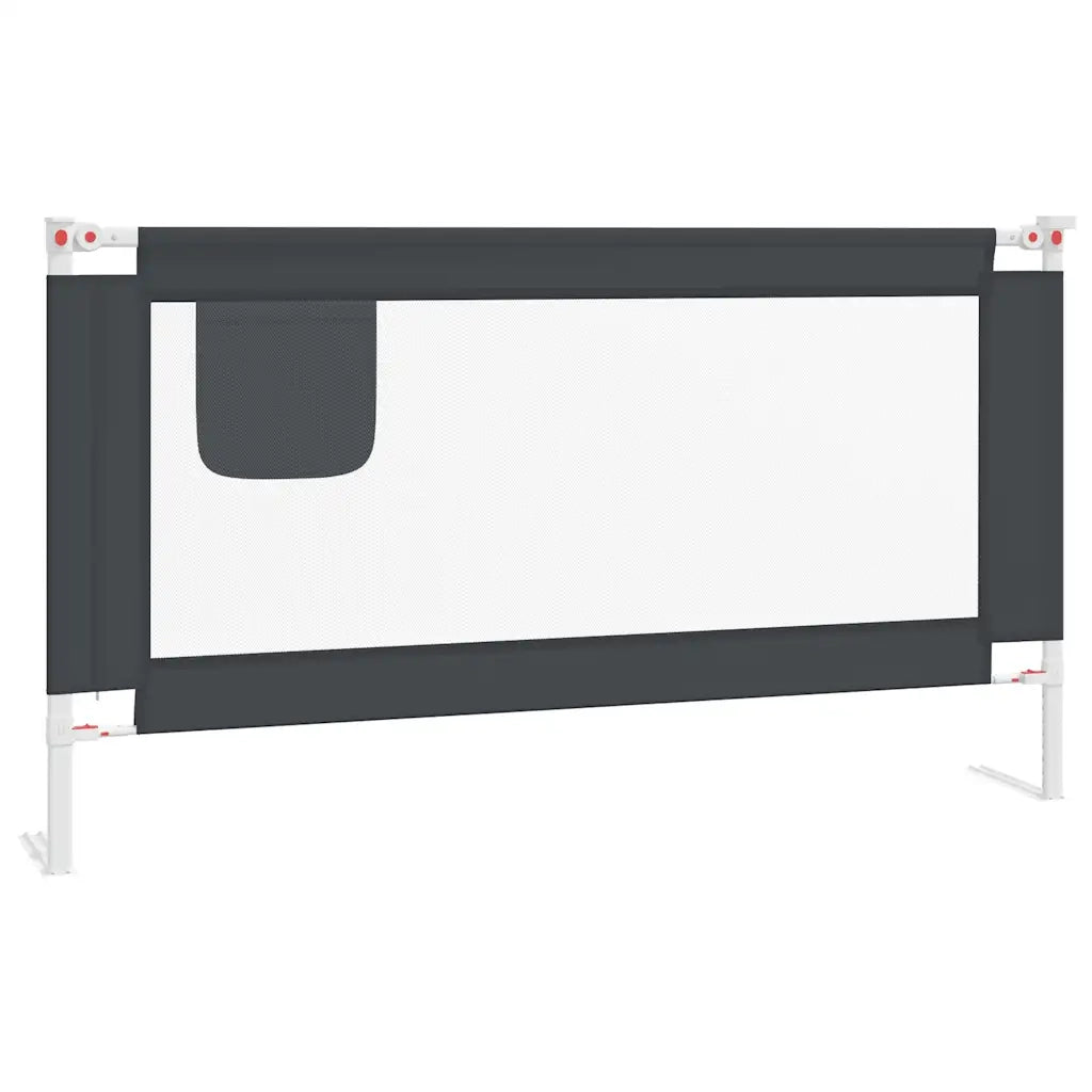 Sponda Letto Sicurezza Bambini Grigio Scuro 150x25 cm Tessuto 10229