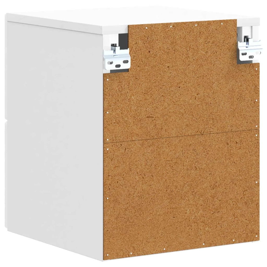 Mobiletto da notte a muro 2 pz Bianco Lucido 34,5 x 33 x 40 cm 898814