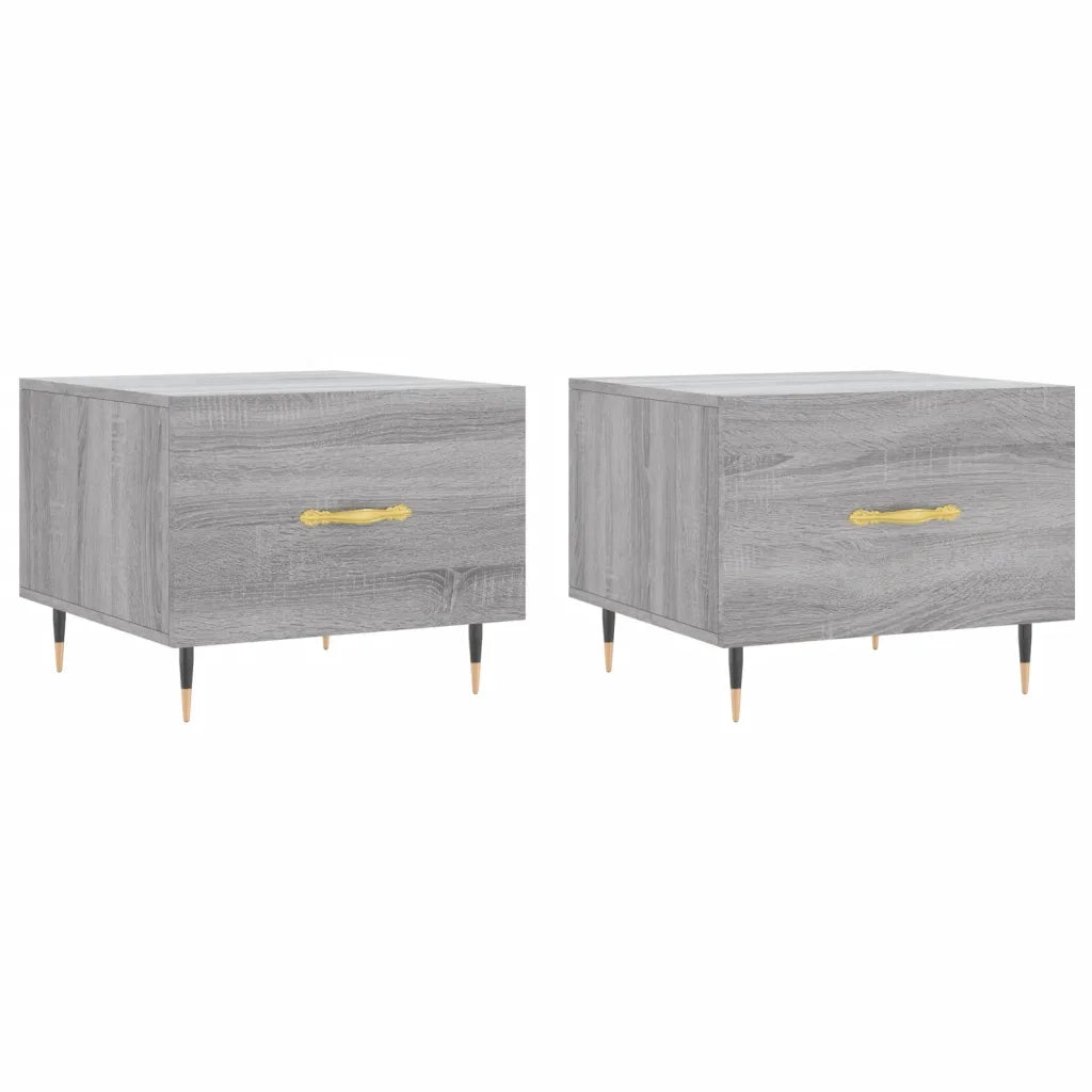 2 pz Tavolini salotto | Tavolino da caff¨¨ | Tavolino da Soggiorno Grigio Sonoma 50x50x40cm Legno Multistrato