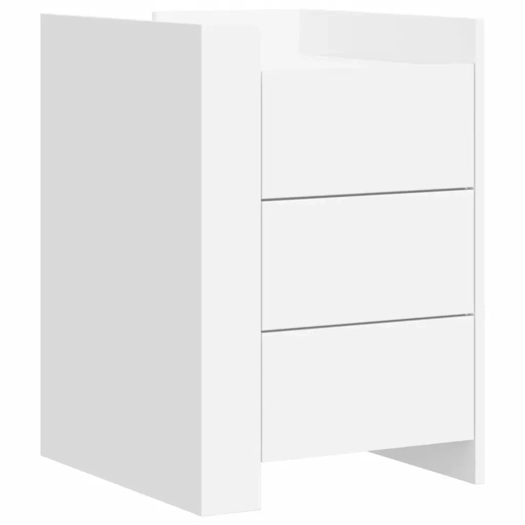 Comodino | Armadio da Notte | Mobiletto da notte Bianco 45x50x65 cm in Legno Multistrato