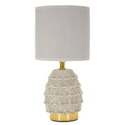 Lampada da Tavolo VKH97, Beige, Ceramica, 15x15x30,5 cm