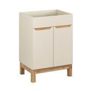 Mobile sottolavabo ERMANO - 2 porte - Cachemire e quercia - L60 × H84 × P46 cm - Da appoggiare