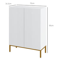 Mobile Scarpiera per 15-20 Paia di Scarpe 72x31,5x95 cm Ripiani Regolabili e Chiusura Ammortizzata Bianco