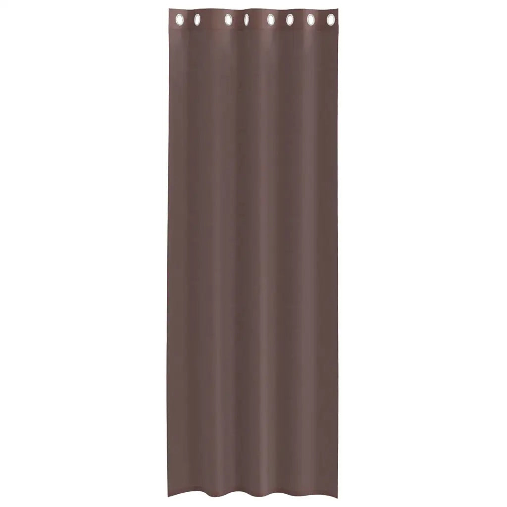 Tende in Voile con Occhielli 2 pz Marrone 140x260 cm