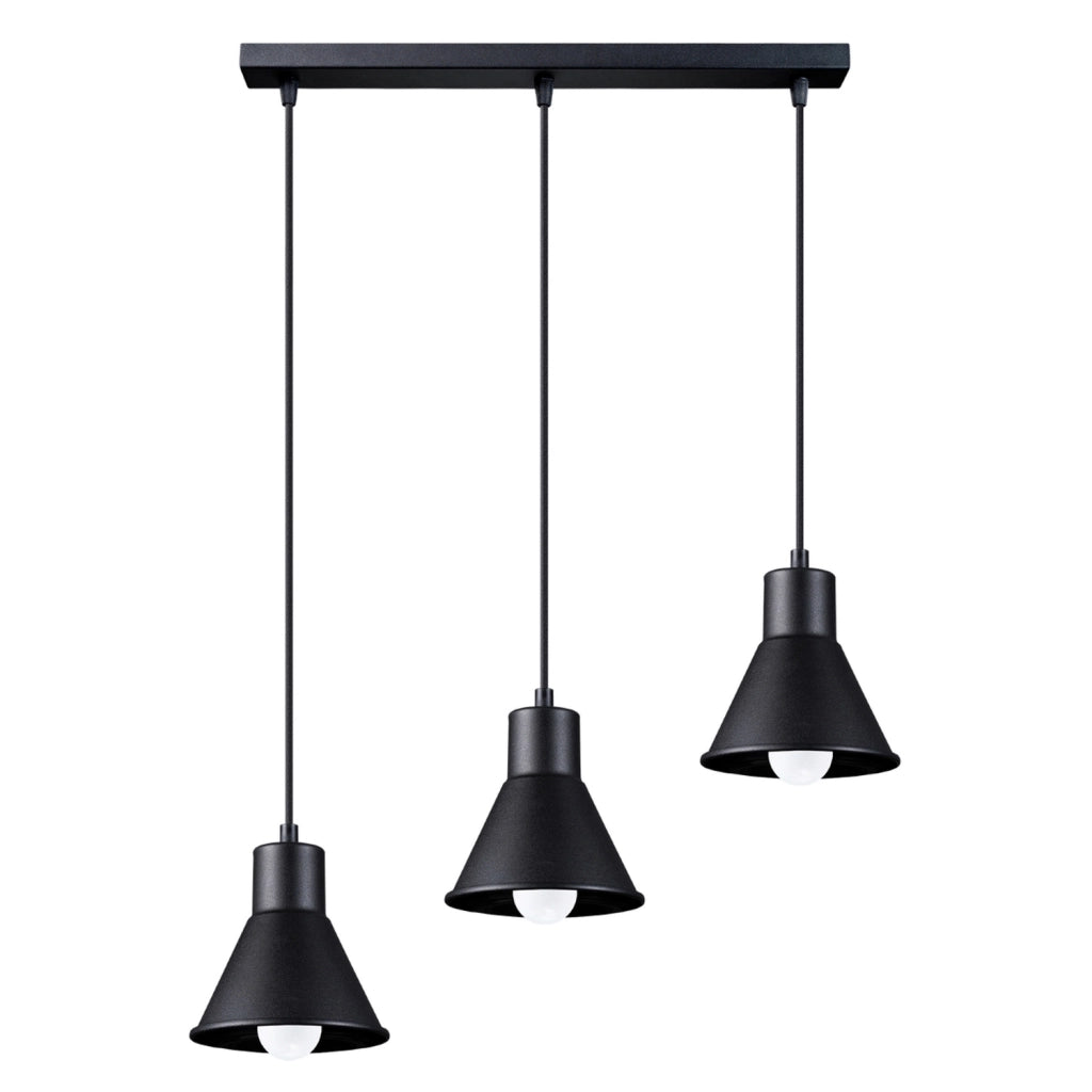 Lampadario MUSARO 3 luci nero E27 Pure Lume PU.0986