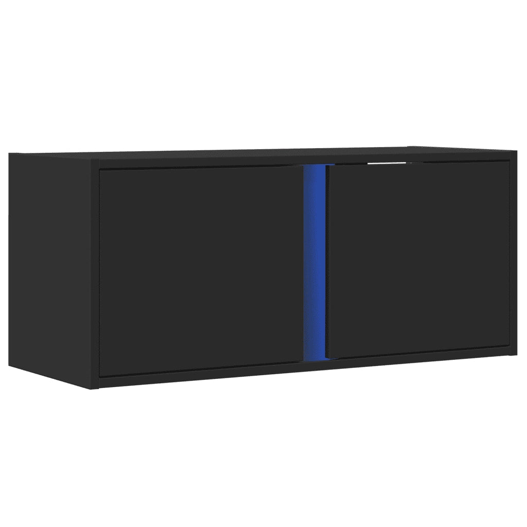 Mobile TV a Parete con Luci LED Nero 80x31x35 cm 852258