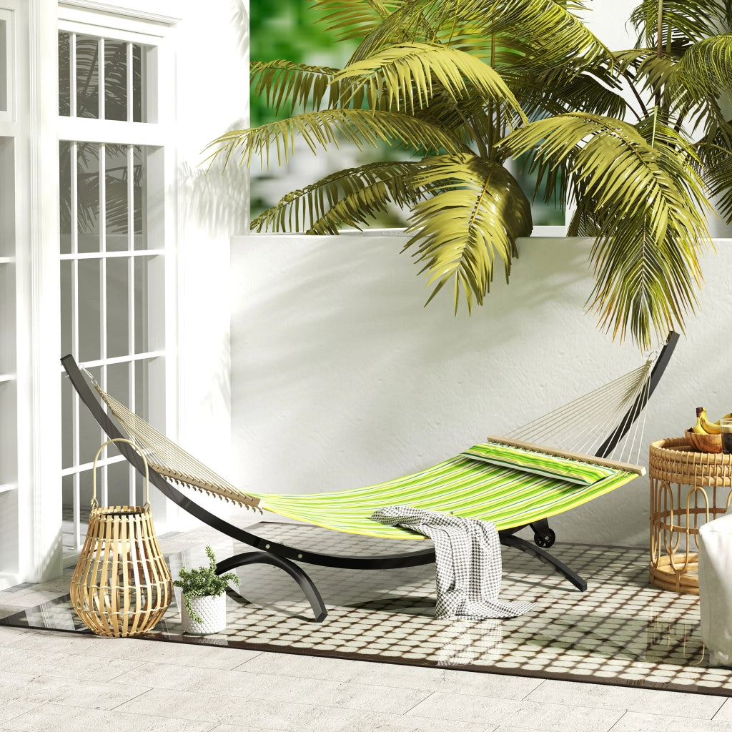Supporto per amaca in metallo con ruote ¨C zephmum ¨C nero 337x118x118 cm