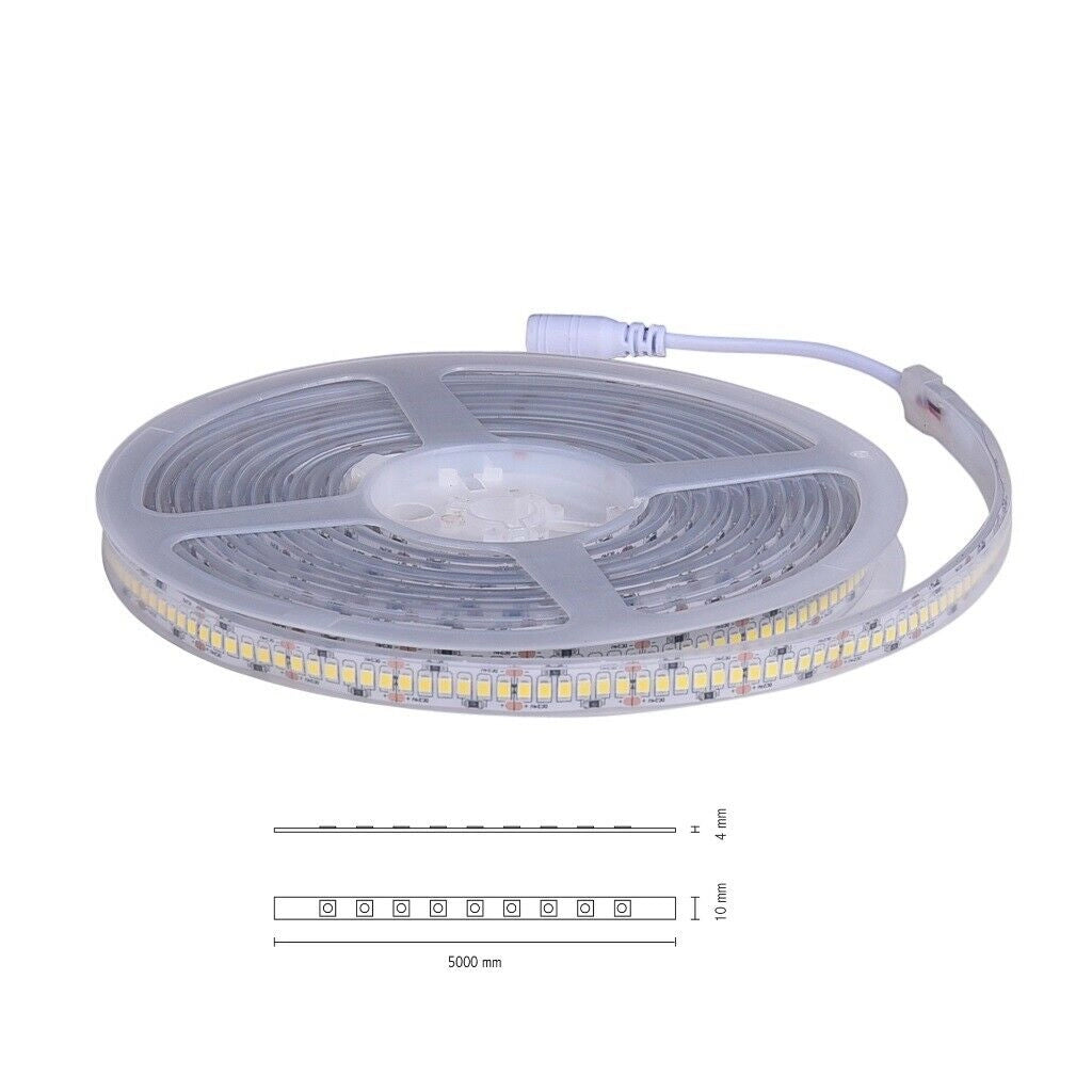 Striscia Led 24V impermeabile IP65 con 1200 Led luce naturale 4000k DA 45 Watt