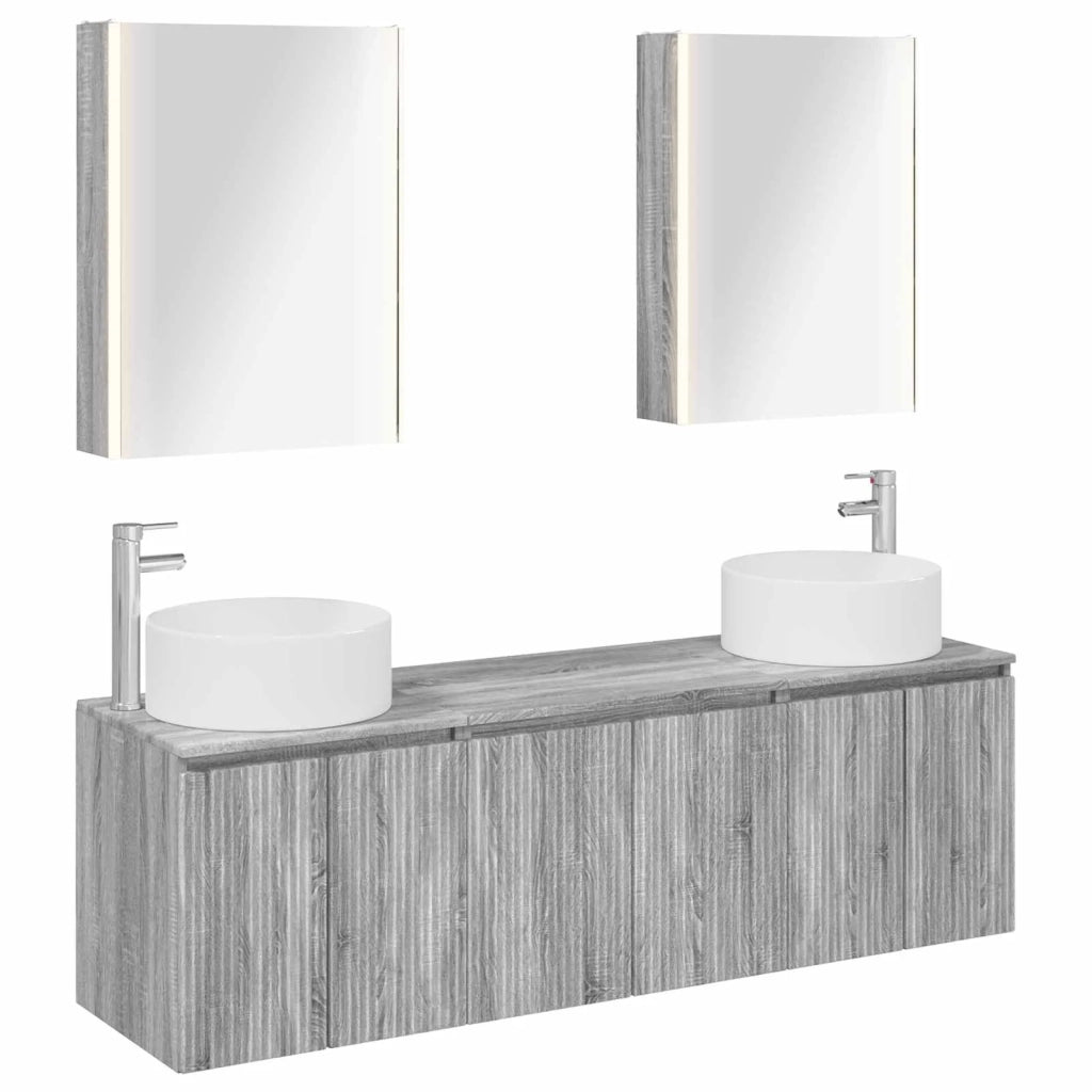 Set di Armadi da Bagno 5 pcs Sonoma grigio Legno ingegnerizzato 3406572
