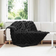 Coperta antiscivolo in sintetica di coniglio Olite Nero 42021834