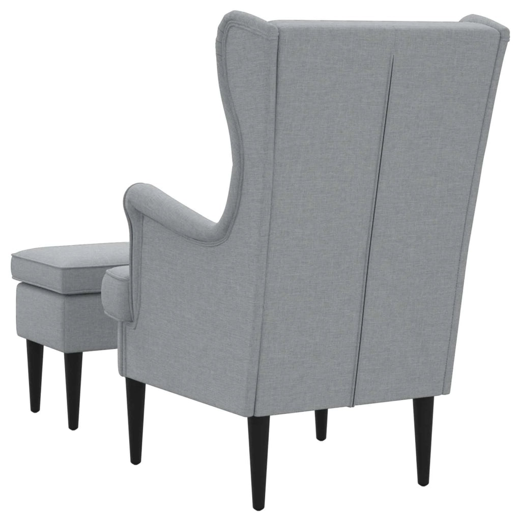 Poltrona con Ottomano 2 pz Grigio Chiaro Tessuto 3418831