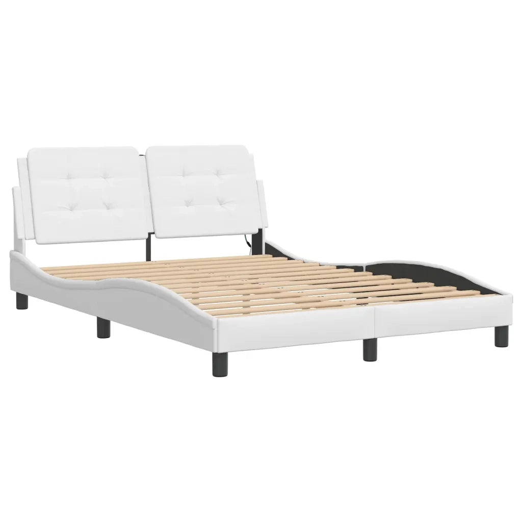 Giroletto con LED senza Materasso-Struttura Letto Zadar Bianco 140x200 cm