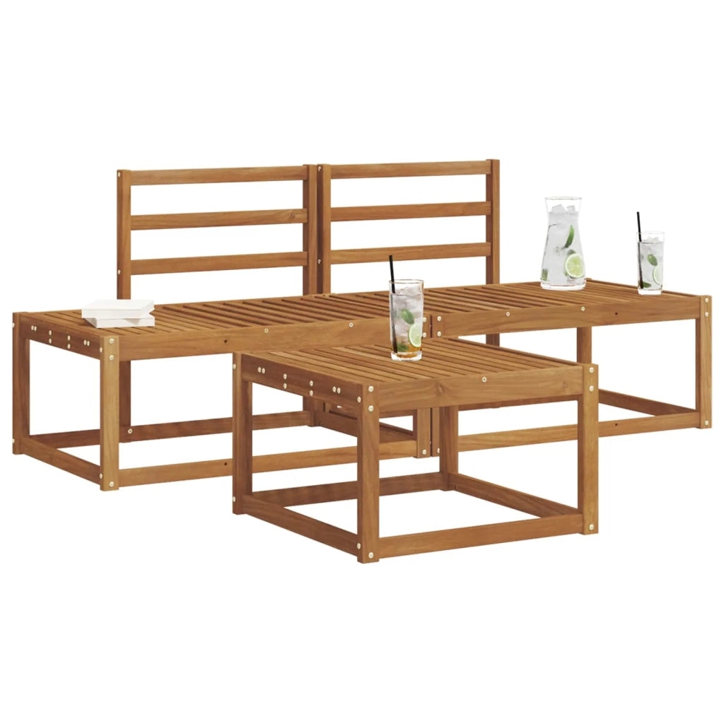 Set di divani da esterno 3 pcs Naturale