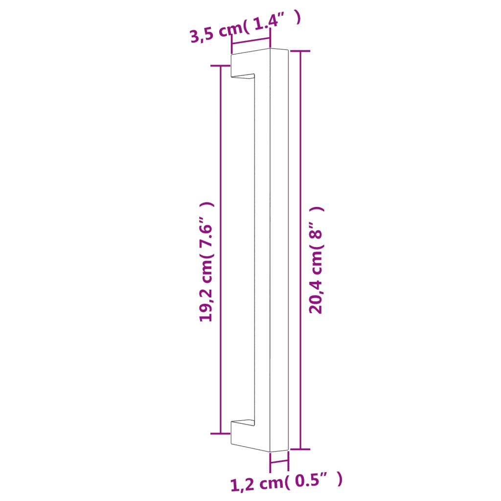 Maniglie per Mobili 10 pz Nere 192 mm in Acciaio Inox CFW7168227