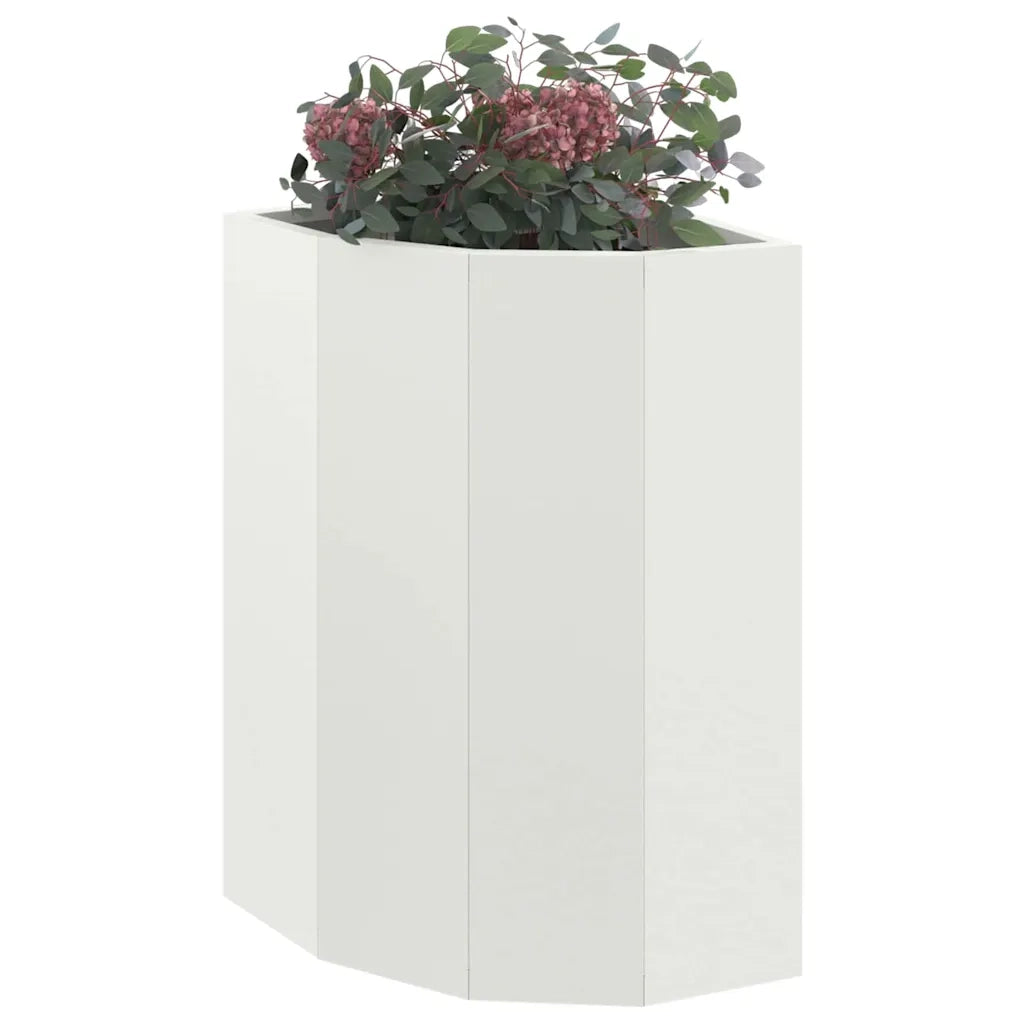 Vaso d'angolo Bianco 30 x 30 x 50 cm Acciaio 883676
