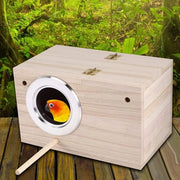 Cassa per nidificazione rettangolare in legno - Dozzio con coperchio - Incubatrice - Nido per uccelli - Cassa per uccelli - Kit per allevamento - Contenitore per nidificazione