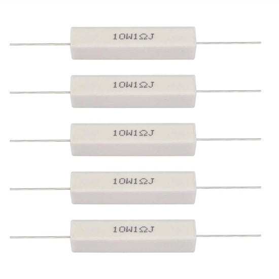 Kit di resistenza cementabile - 10 pezzi 10W - Alta qualità - 1 ohm - Ideale per altoparlanti - Duraturo - Materiale ceramico
