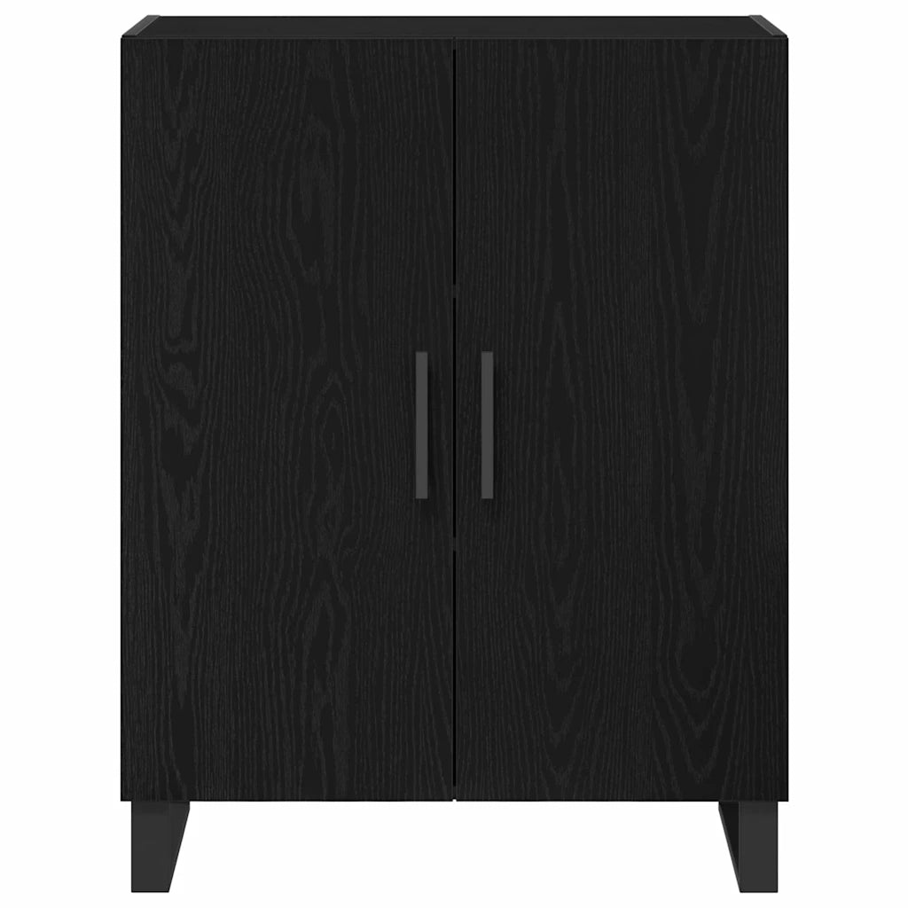 Credenza 2 pz | Madia | Buffet da pranzo | Armadio da pranzo Rovere Nero Legno multistrato
