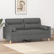 Divano a 2 Posti con Cuscini-Sofa 2 Posti con Cuscini Grigio Scuro 140 cm in Tessuto 833724