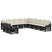 Set Divano da Giardino 11 pcs Nero polyrattan 3436057