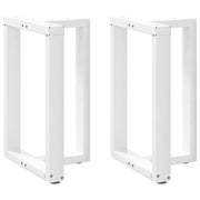 Gambe per tavolo da pranzo a forma di T 2 pz bianche 50x35x(72-73) cm in acciaio