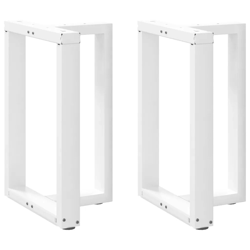 Gambe per tavolo da pranzo a forma di T 2 pz bianche 50x35x(72-73) cm in acciaio