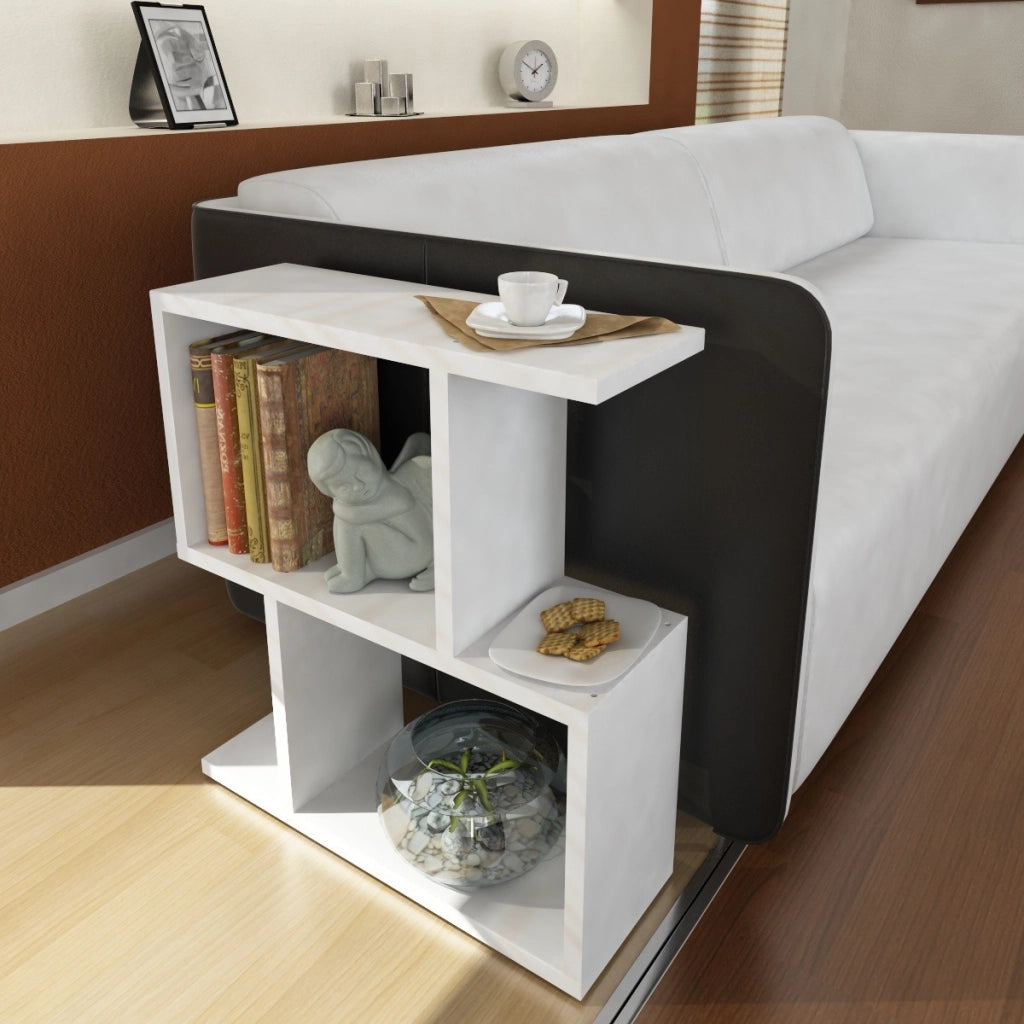 Tavolino in legno "Karinus" - 50 x 17 x 55 cm - Bianco