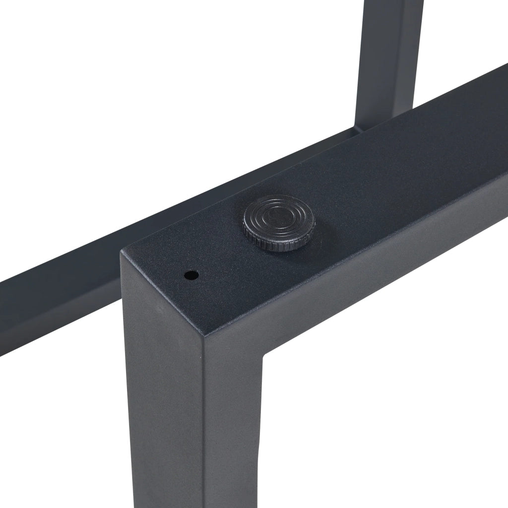 Set di 2 gambe per tavolo da arredamento moderno design originale fai da te acciaio 72 x 70 cm nero 03_0009682