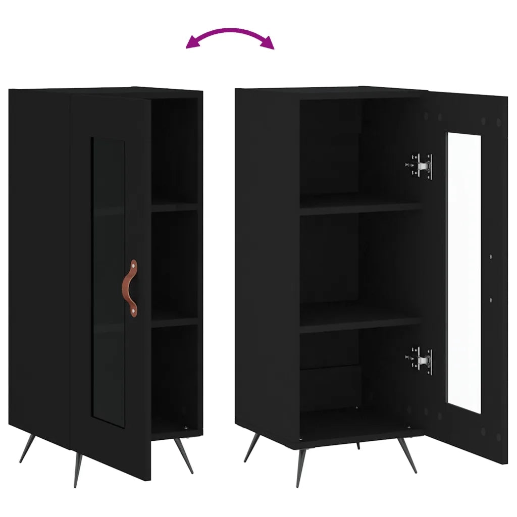 Credenza Nero 34,5x34x90 cm in Legno Multistrato 828765