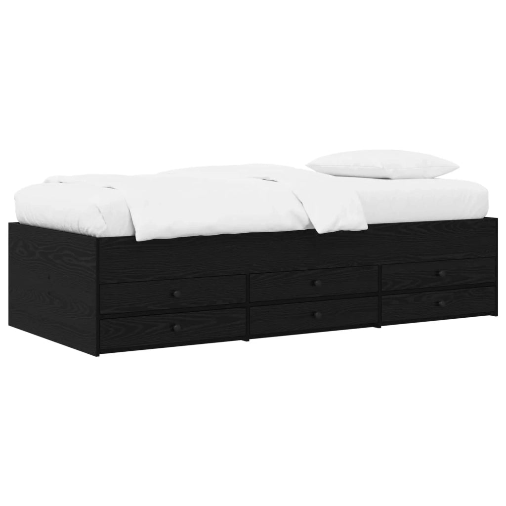 Telaio del letto con storage Rovere Nero 80 x 200 cm 3429651