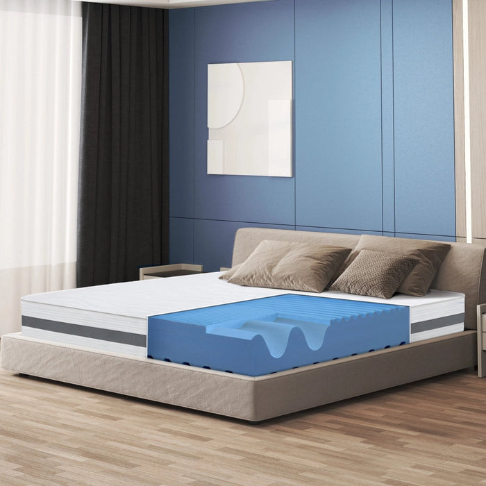Materasso Singolo 80x180 cm in Memory Antibatterico | Altezza 20 cm | Rivestimento 3D Air in Fibra Ipoallergenica | Materasso Ortopedico a 7 Zone Differenziate Termosensibili