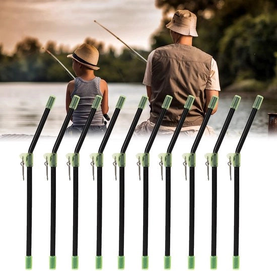 Set di protezioni per funi 10 pezzi - Anticollisione/Antitorto - Accessori da pesca - Materiale plastico/Metallo - 20 cm - Nero