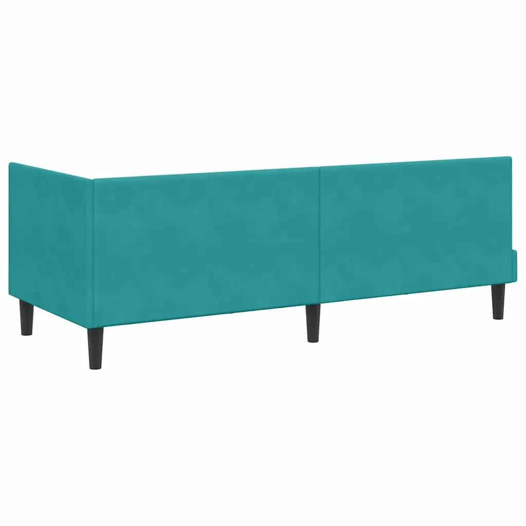 Struttura Letto Angolare con Materasso 2 pcs Turchese Velluto