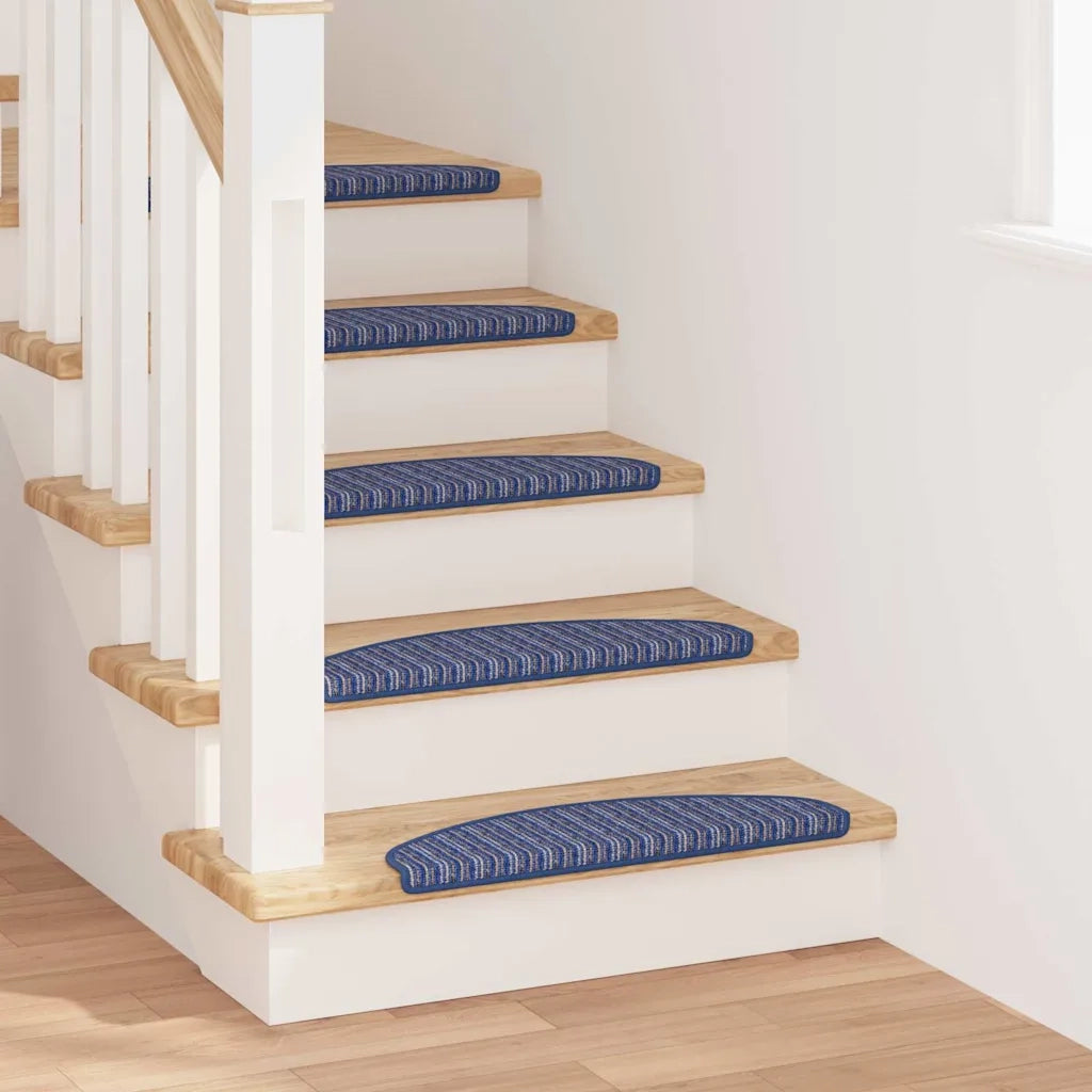 Tappetini per scale autoadesivi 15 pcs Blu 65 x 21 x 4 cm
