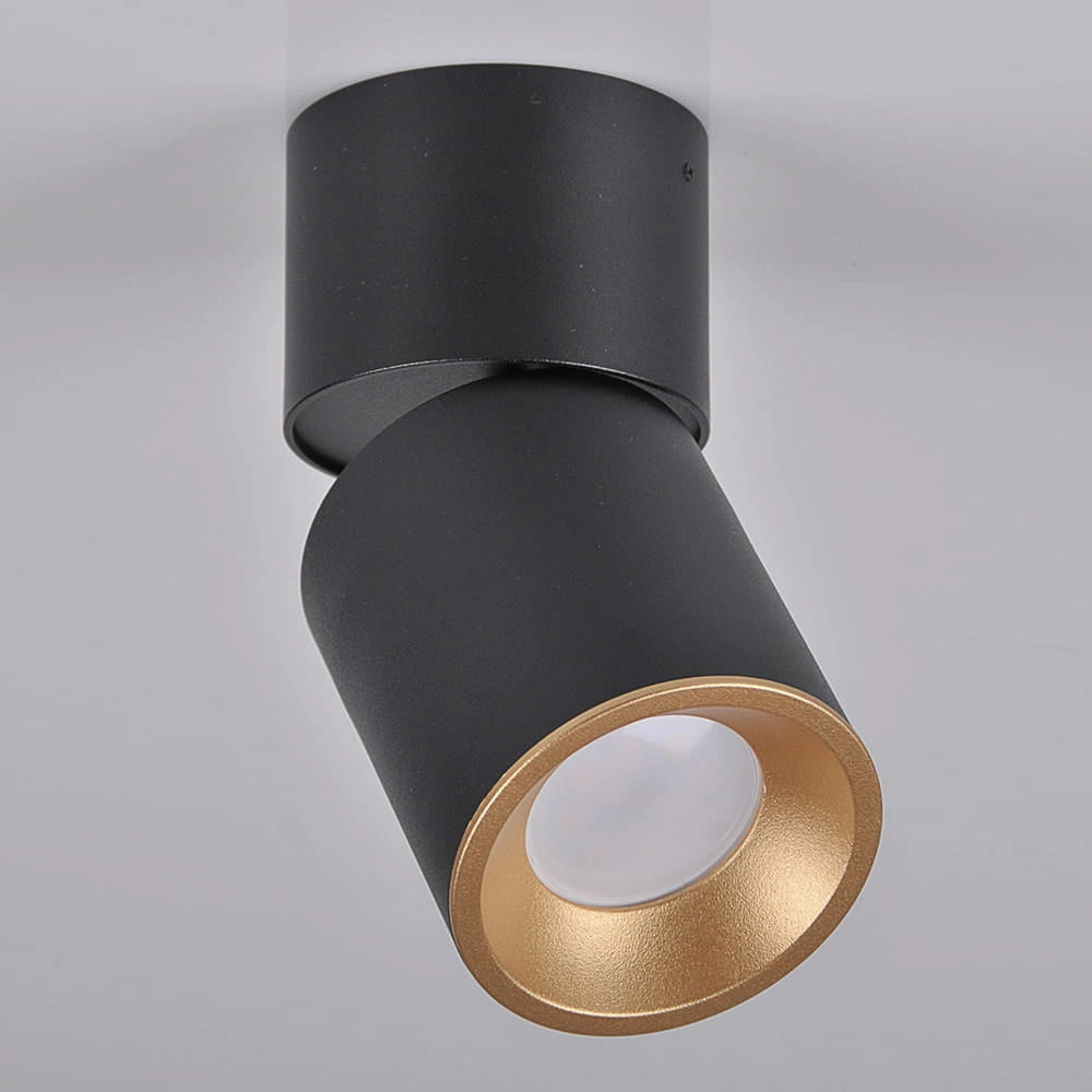 Faretto plafone orientabile GU10 nero-oro Astra Polux 314048