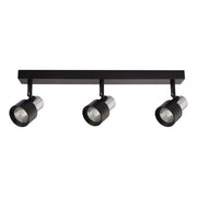 Plafoniera barra nera 3 spot orientabili GU10 10W Cino