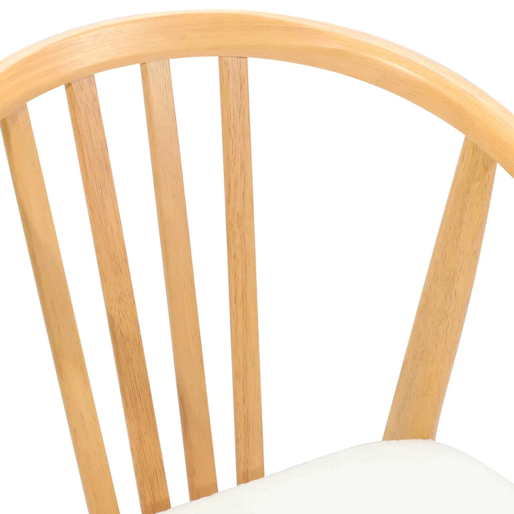 Sedia da pranzo 2 pcs Naturale e Bianco