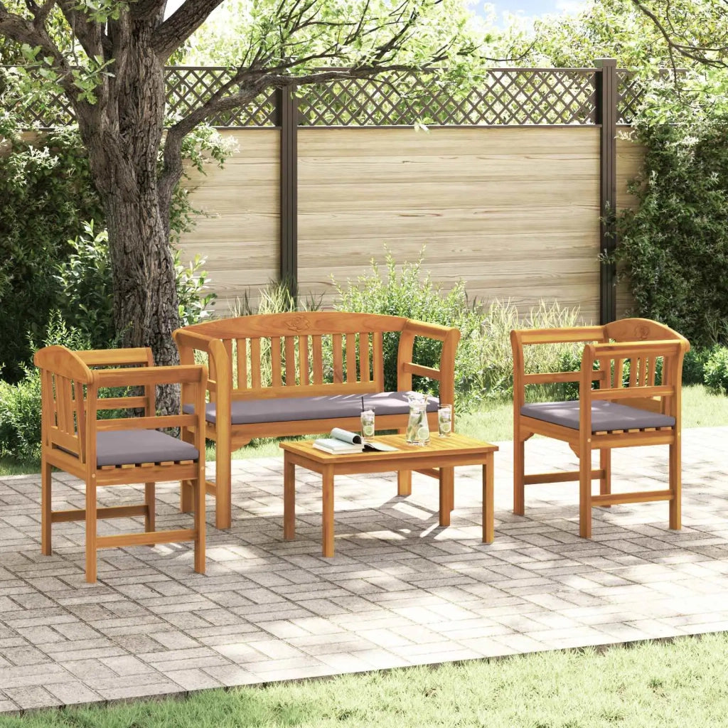 Set da giardino con divano a rosa con cuscino 4 pcs